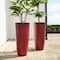 Glitzhome® 31" Eco-Friendly Honeycomb Textured Tall Plastic Planters, 2ct.